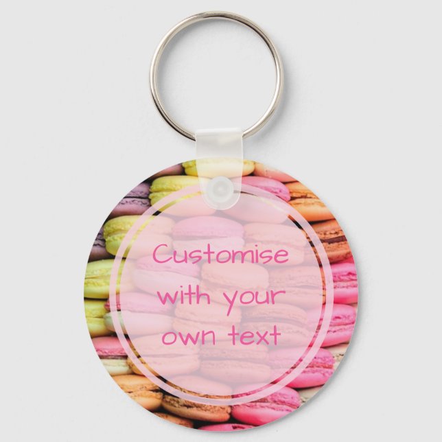 Porte-clés Custom Text Quirky Macaroons (Recto)