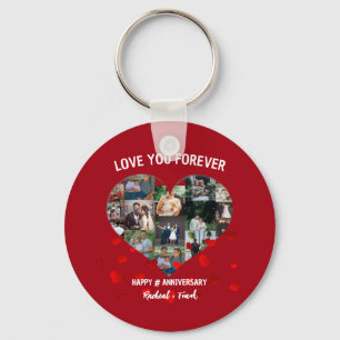 Porte-clés Custom Wedding Anniversary Heart Photo Collage