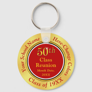 Porte-clés Customizable 50th Class Reunion Keychains, Gold