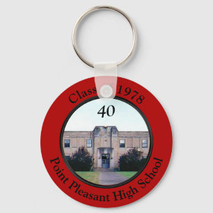 Porte-clés Customizable Red and Black Class Reunion Gifts