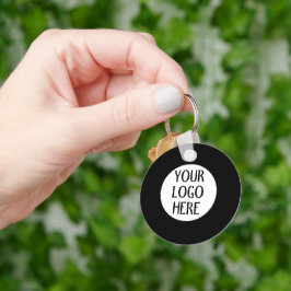 Porte-clés Customize Your Black White company logo