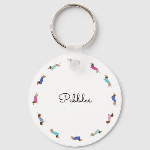 Porte-clés Customized Dachshund Button Keychain