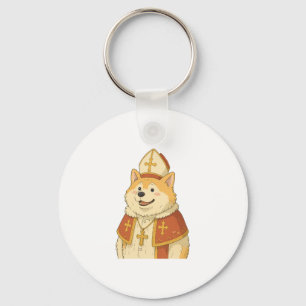 Porte-clés Cute Akita Pope - Drôle Chien Design