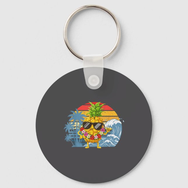 Porte-clés Cute Aloha Hawaiian Pineapple Sign Hawaii Shaka (Recto)