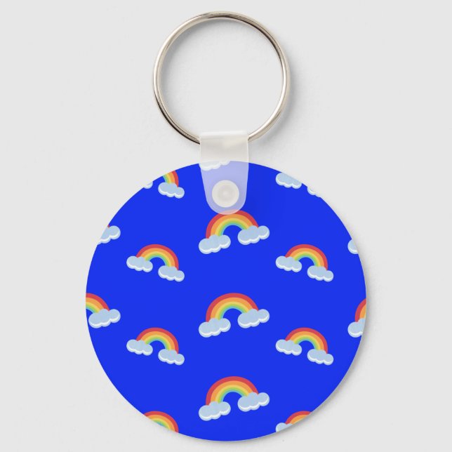 Porte-clés Cute arc-en-ciel avec Motif nuages (Recto)