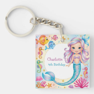 Porte-clés Cute arc-en-ciel mermaid poisson hippocampe Annive