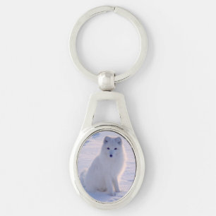 Porte-clés Cute Arctic Winter Fox Alaska photo imprimée