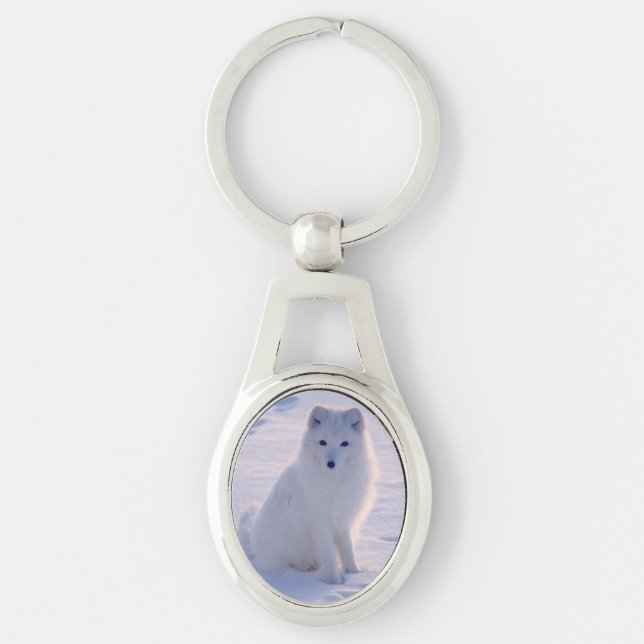 Porte-clés Cute Arctic Winter Fox Alaska photo imprimée (Devant)