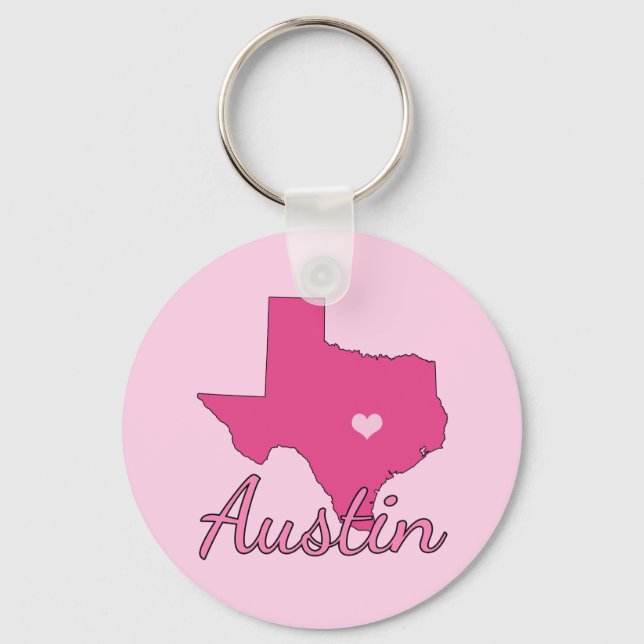 Porte-clés Cute Austin Texas Girl Rose (Recto)