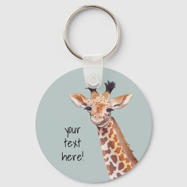 Porte-clés Cute Baby Giraffe Personnalisée (Recto)