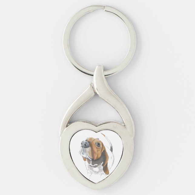 Porte-clés Cute Basset Hound Close Up Love (Devant)