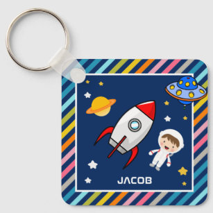 Porte-clés Cute Boy Astronaut Outer Space Rocket Kids Room