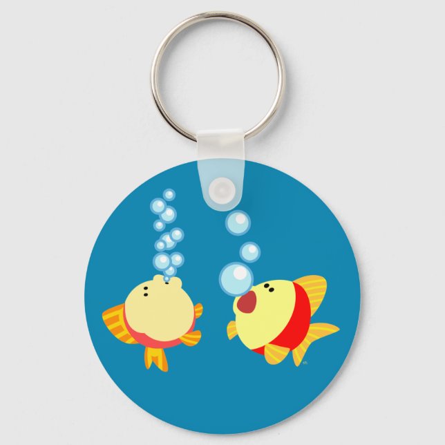 Porte-clés Cute Bubbling Cartoon Porte - clé de poisson (Recto)