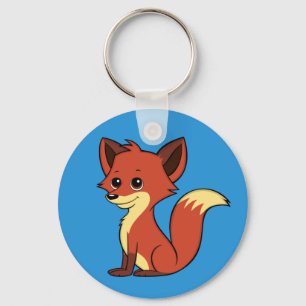 Porte-clés Cute carton Fox Porte - clé bleu