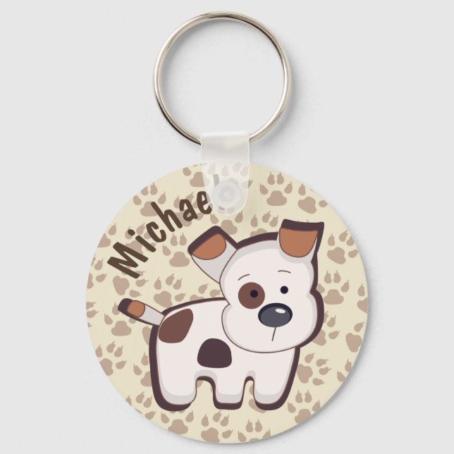 Porte-clés Cute Cartoon Chien Chien Chien Chien Personnalisé (Recto)