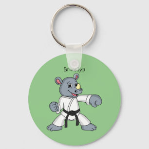 Porte-clés Cute cartoon rhino kung fu cartoon