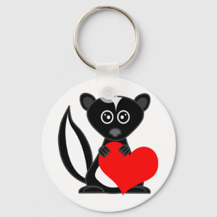 Porte-clés Cute Cartoon Skunk Holt Heart