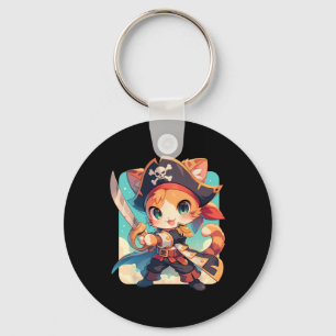Porte-clés Cute Chat Comme Pirate Kawaii Anime