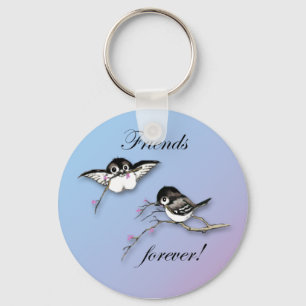 Porte-clés Cute Chickadees Amis pour toujours Porte - clé