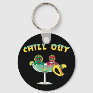 Porte-clés Cute Chili Peppers in Margarita Chill Out