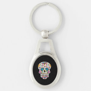 Porte-clés Cute crâne de sucre Joyeux Jour des Morts