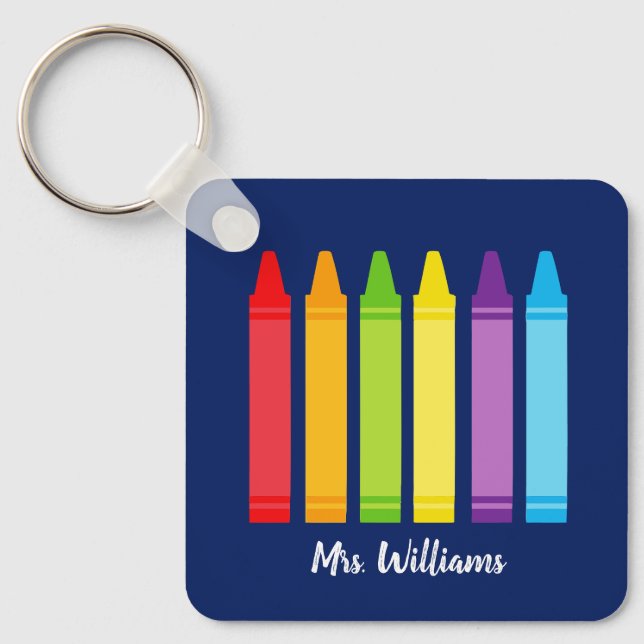 Porte-clés Cute Crayon Enseignant de l'école primaire personn (Recto)