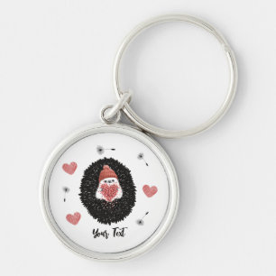 Porte-clés Cute Dandelion Hérisson Coeur Personnalisé