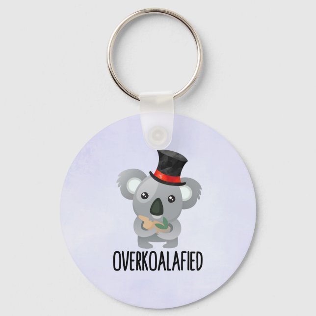 Porte-clés Cute de Pun Koala surkoalaaaated en chapeau supéri (Recto)