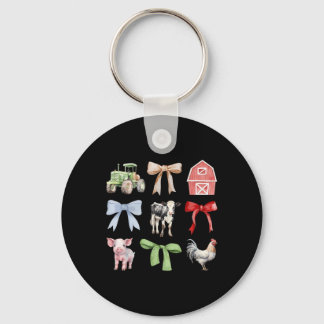 Porte-clés Cute Farm Animaux Vache Cochon Poulet Coquette Agr