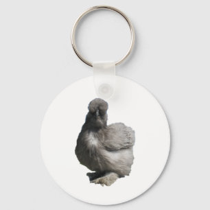Porte-clés Cute Fluffy Blue Silkie Poulet