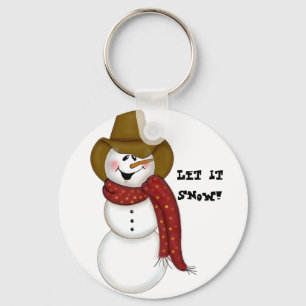 Porte-clés Cute Folk Art Cowboy Snowman