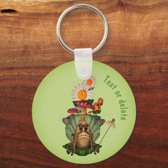 Porte-clés Cute Frog Princesse Sur Le Trône Personnalisé (Recto)