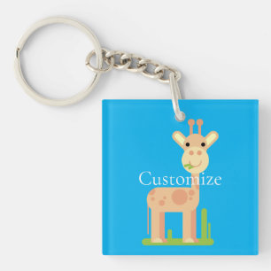 Porte-clés Cute Giraffe Munching Thunder_Cove