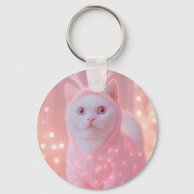 Porte-clés Cute Glowing Reindeer Kitty Winter Fantasy         (Recto)
