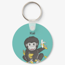Cute Gorilla Nom animal Porte - clé