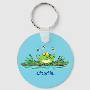 Porte-clés Cute green hungry frog cartoon illustration