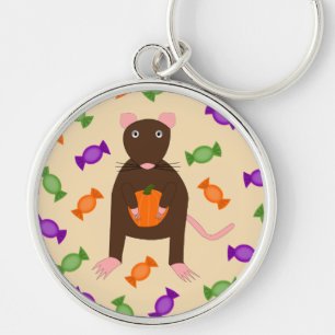 Porte-clés Cute Halloween Rat et Citrouille
