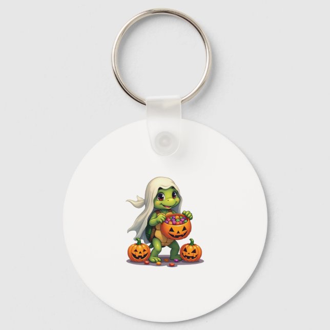 Porte-clés Cute Halloween Turtle Ghost avec bonbon (8) (Recto)