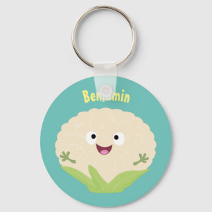 Porte-clés Cute happy cauliflower vegetable cartoon 
