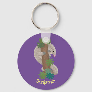Porte-clés Cute happy pangolin anteater illustration