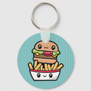 Porte-clés Cute Junk Food hamburger et frites