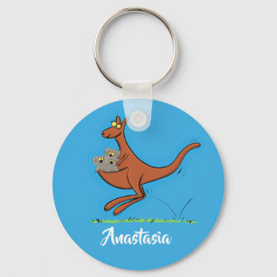 Porte-clés Cute kangaroo and koalas cartoon illustration
