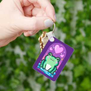 Porte-clés Cute Kawaii Froggie Frog & Coeurs