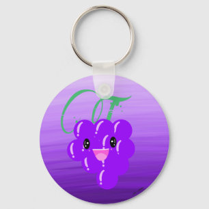 Porte-clés Cute Kawaii Fruit Lover Foodie Ombre violet