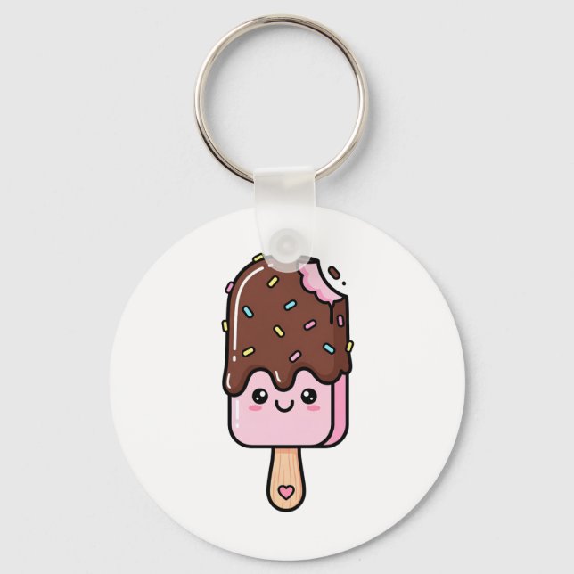 Porte-clés Cute Kawaii Smiling Popsicle (Recto)