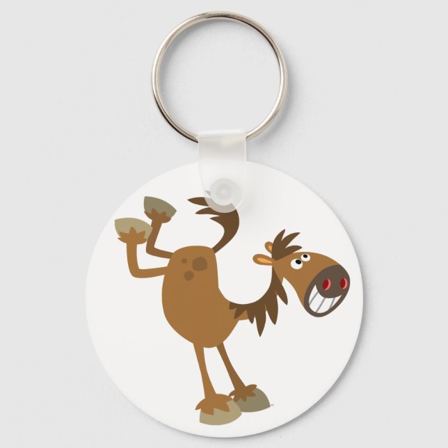 Porte-clés Cute Kicking Cartoon Cheval Porte - clé (Recto)