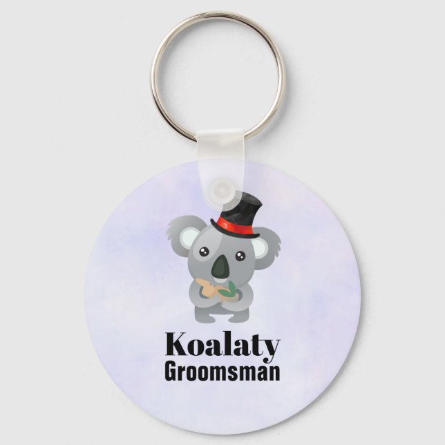Porte-clés Cute Koala Pun Koalaty Groomsman (Recto)