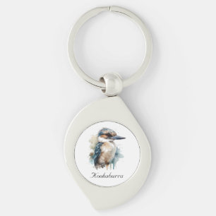 Porte-clés Cute Kookaburra sur une branche, personnalisé