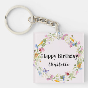 Porte-clés Cute Ladybug Butterfly Daisy floral Rustique Motif