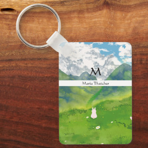 Porte-clés Cute lapin en Mountain View Personnaliser